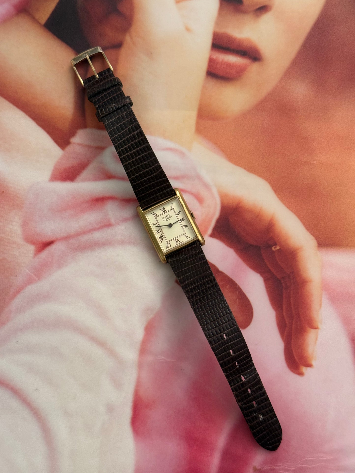 vintage emerich meerson tank leather watch