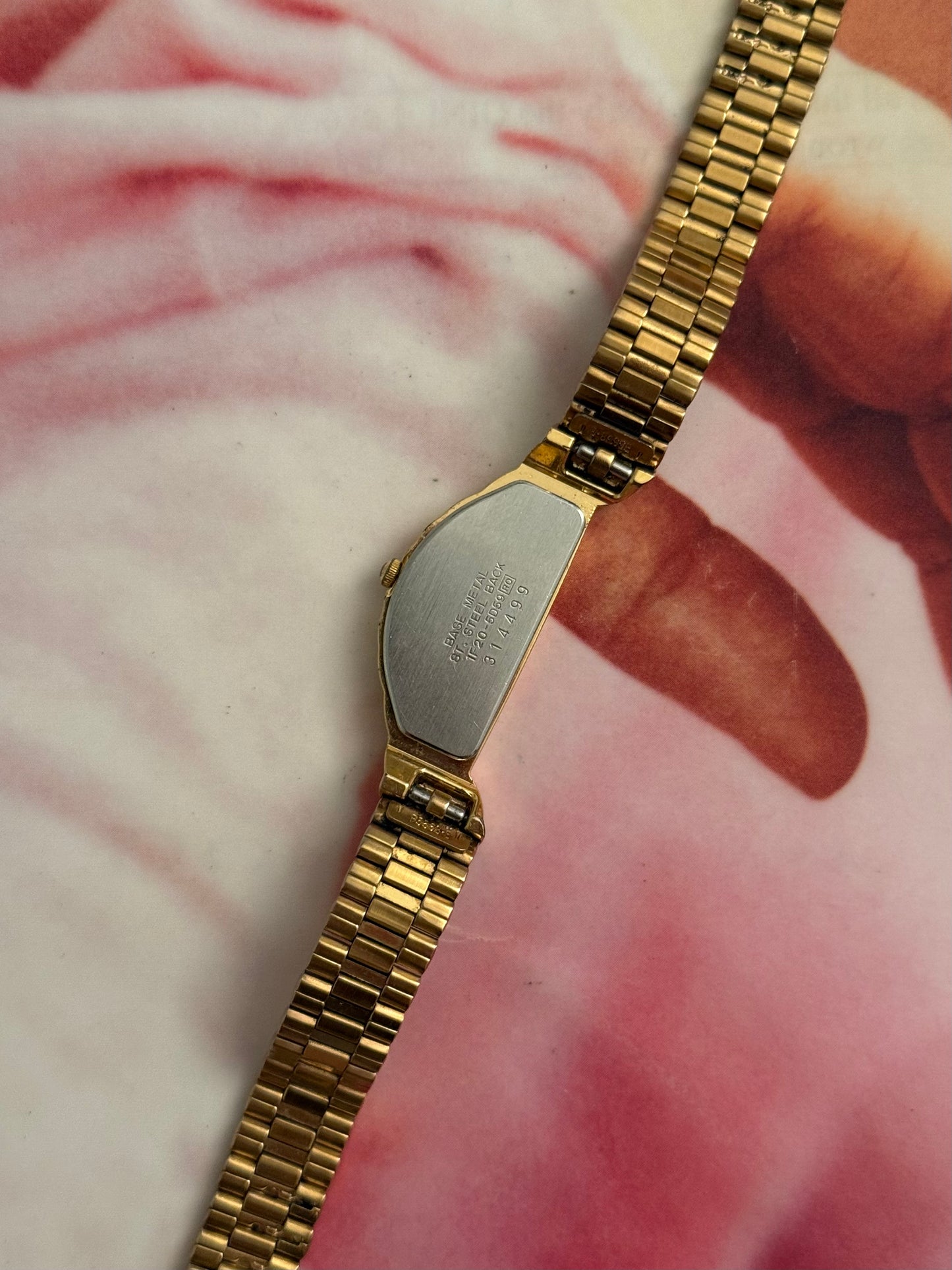 vintage seiko half moon gold watch