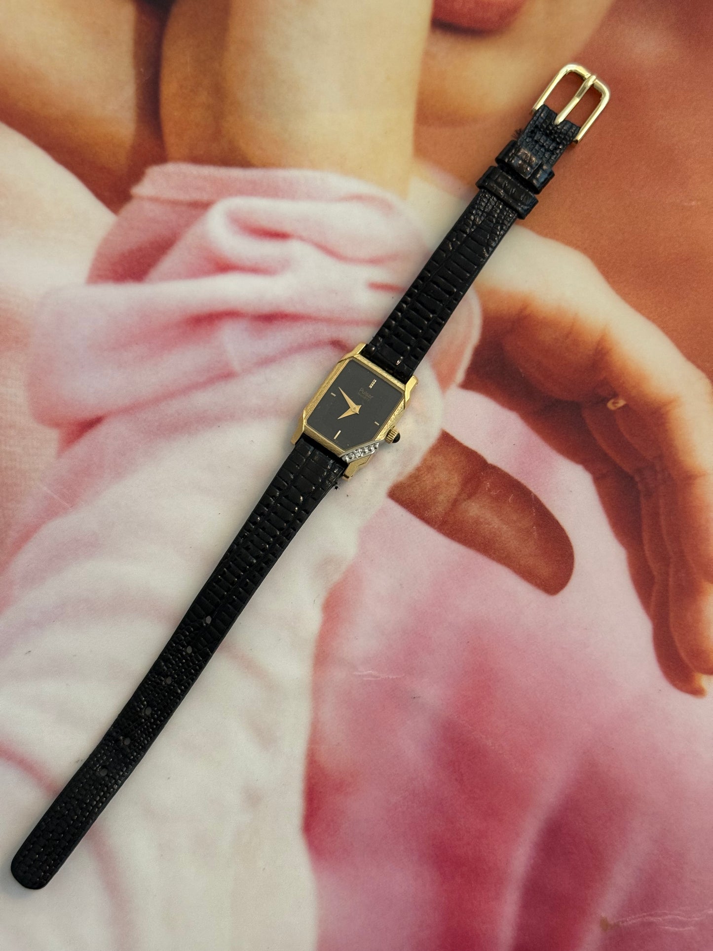 vintage pulsar tank leather watch