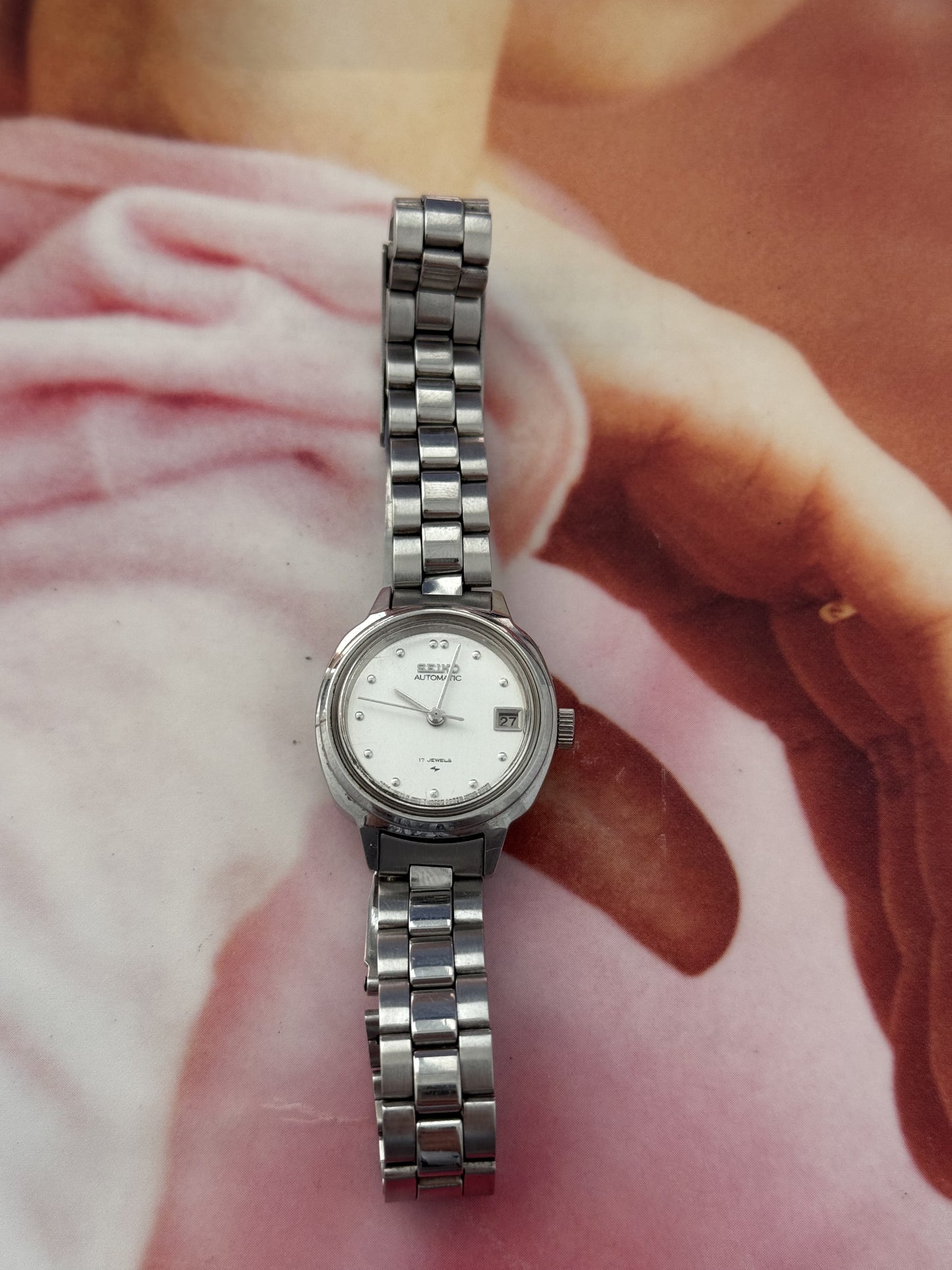 vintage seiko silver watch