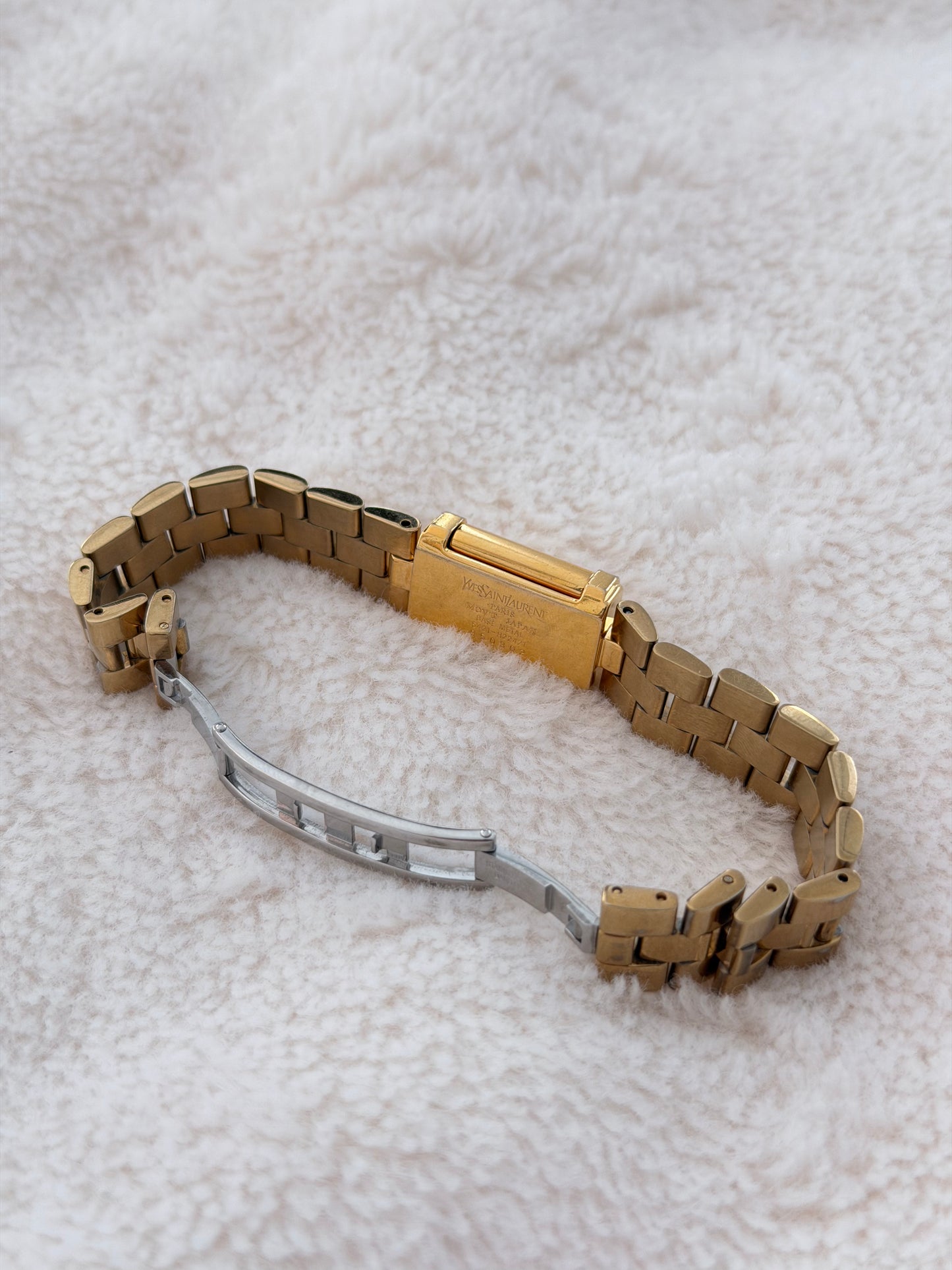 vintage 90's yves saint laurent pearl dial "reverso"