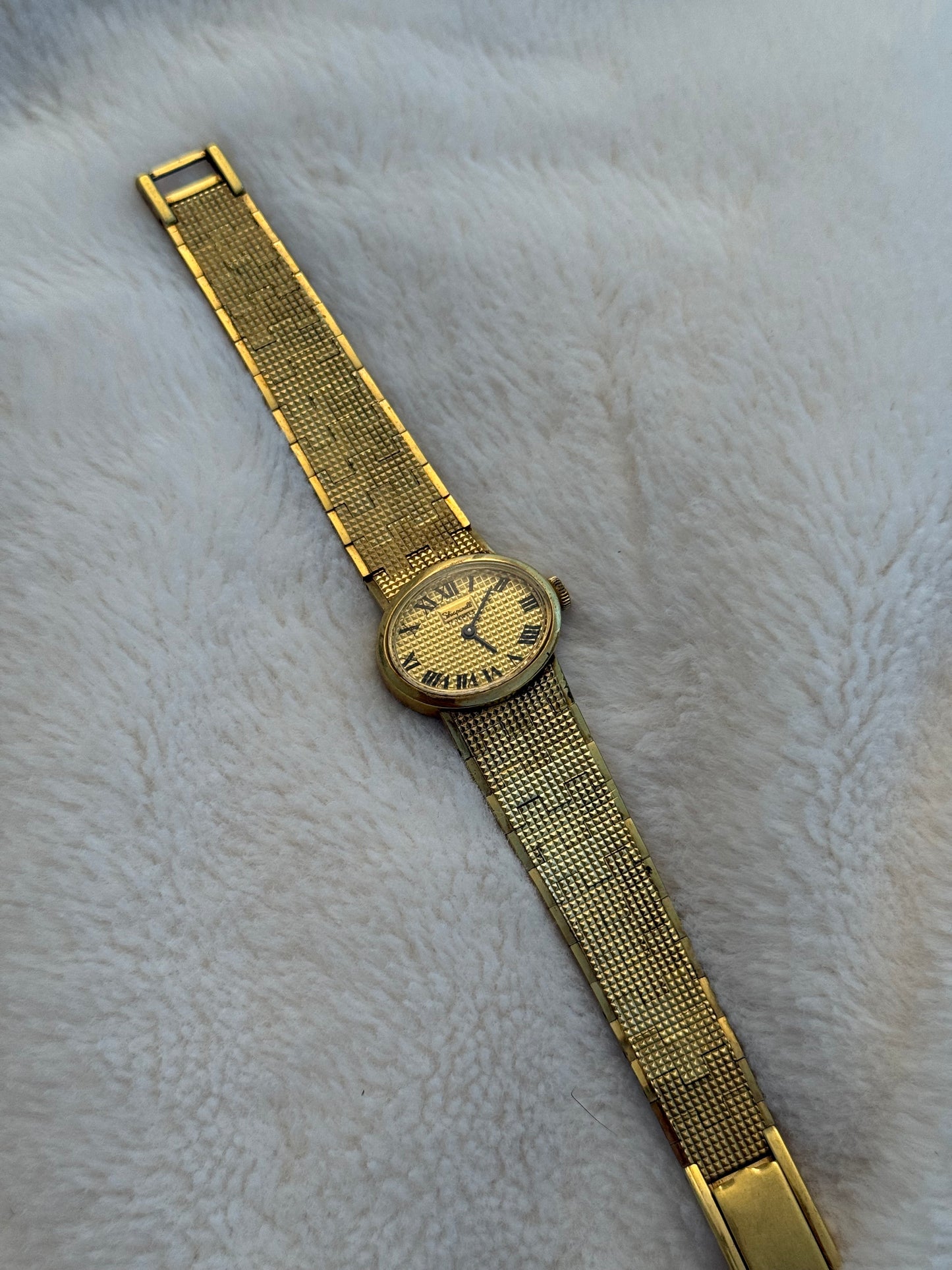 vintage Schiaparelli gold hobnail watch