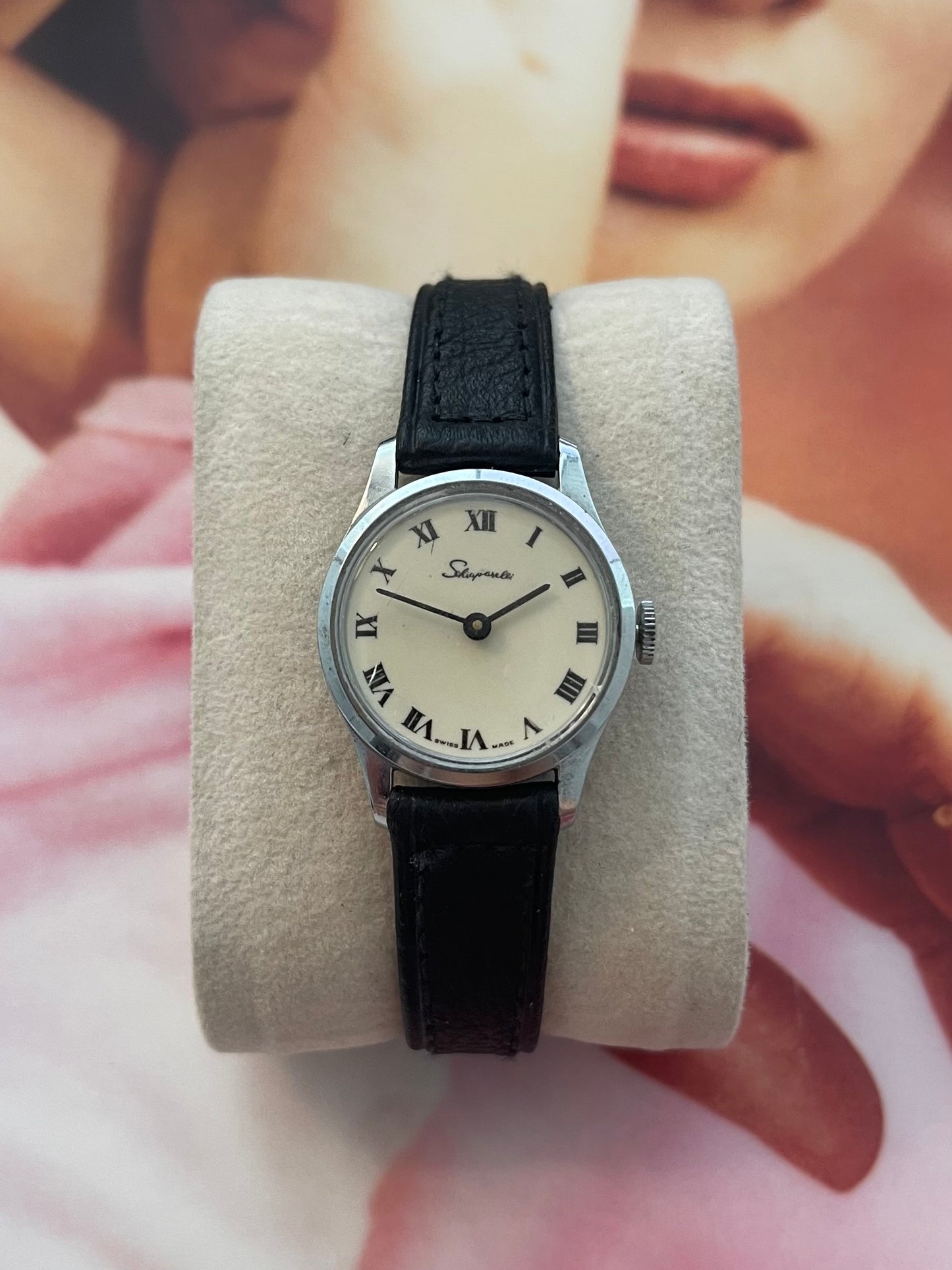 vintage Schiaparelli leather watch