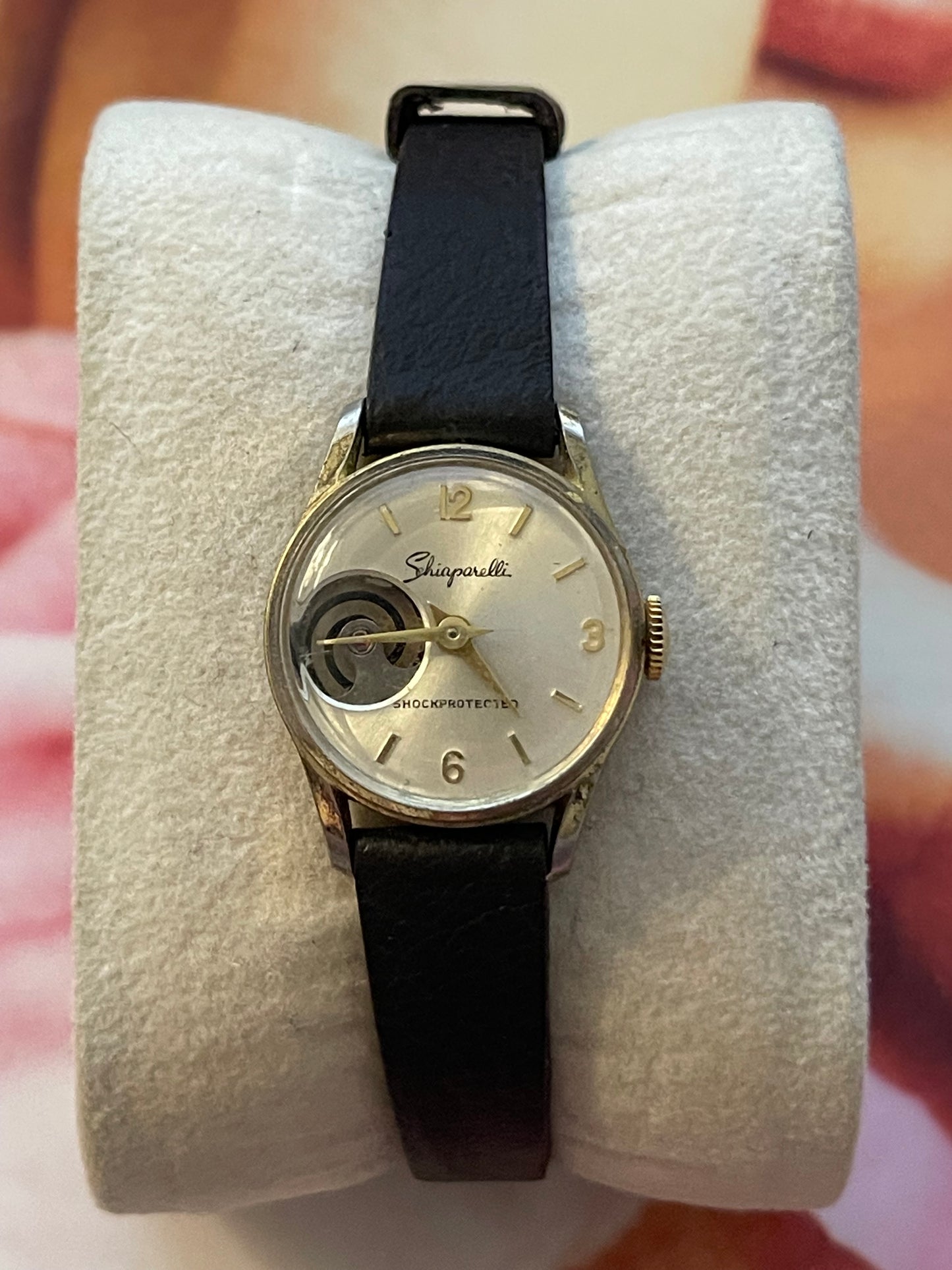 vintage Schiaparelli leather watch