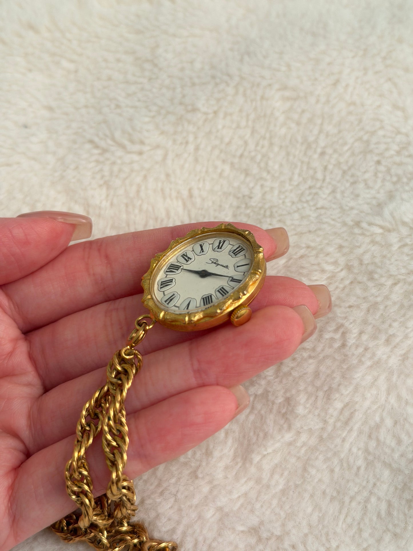 vintage Schiaparelli bamboo pendant watch