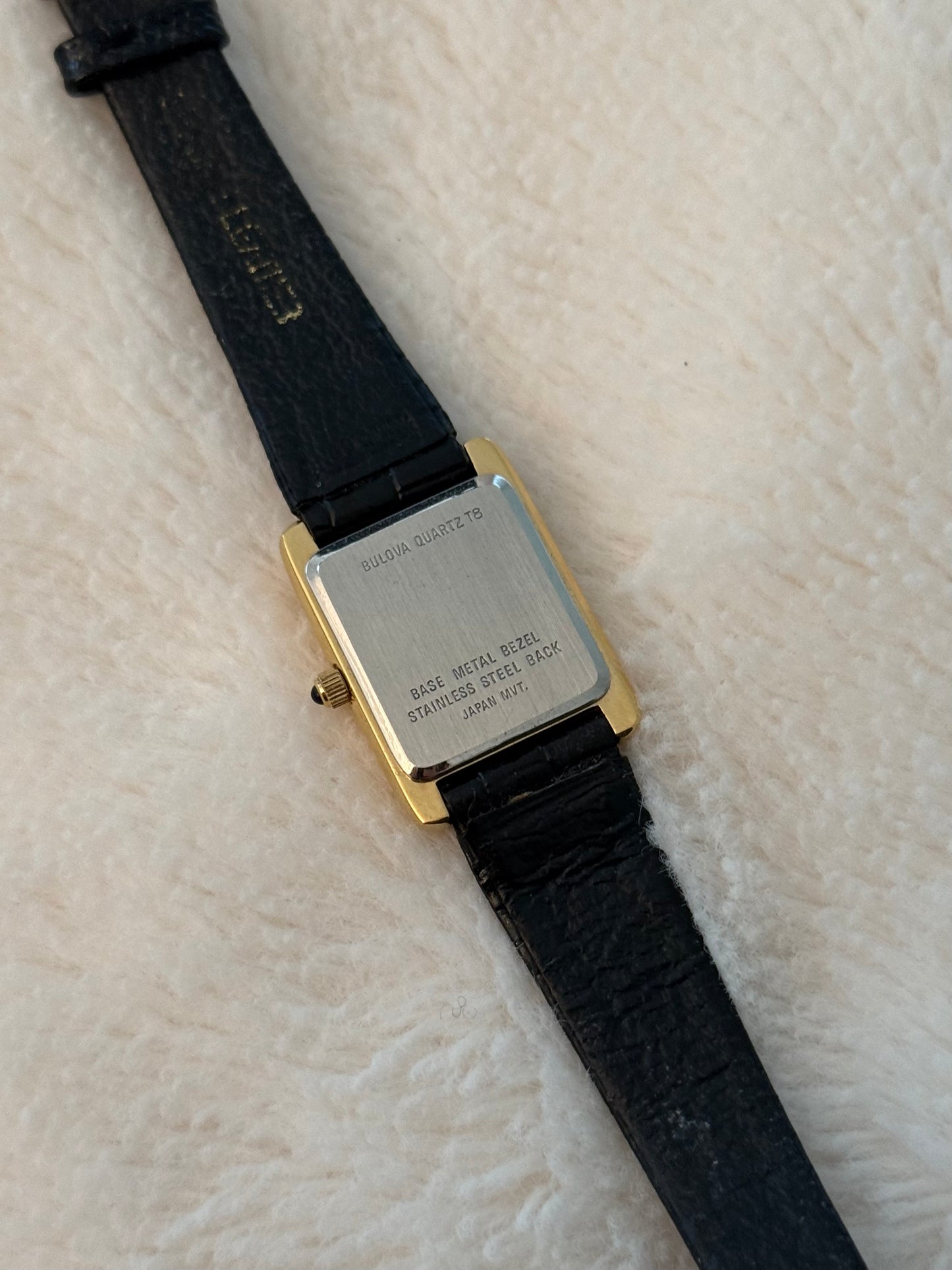 vintage caravelle tank leather watch
