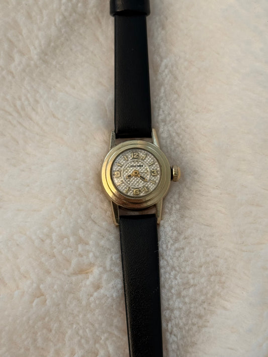 vintage longines leather watch