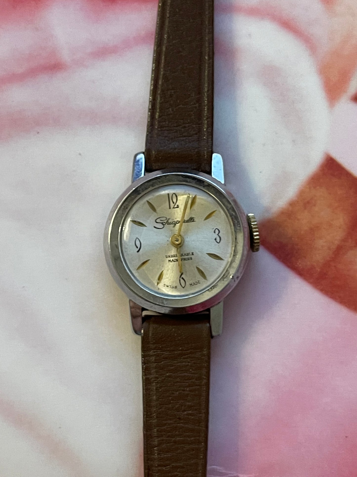 vintage Schiaparelli leather watch