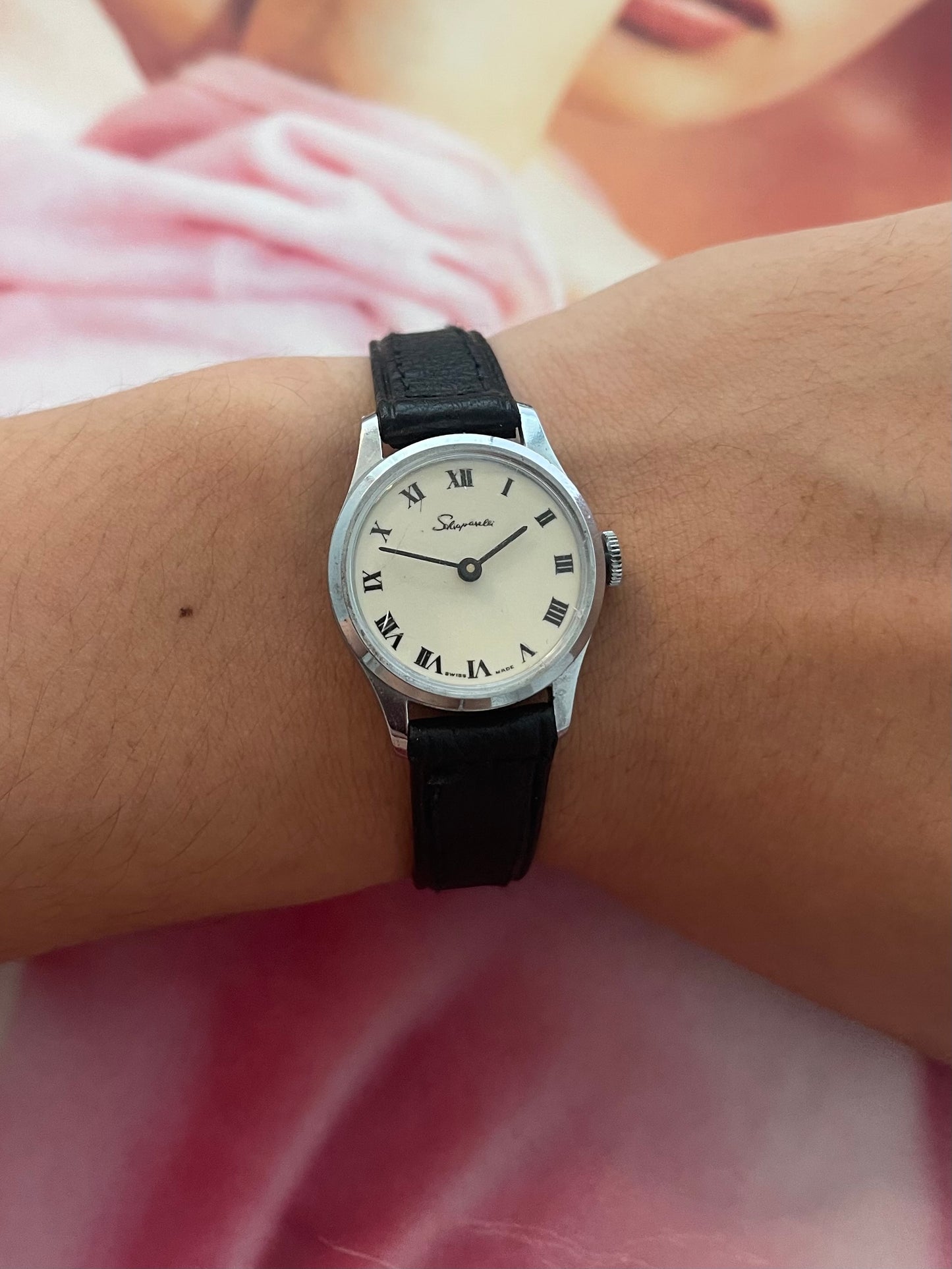 vintage Schiaparelli leather watch