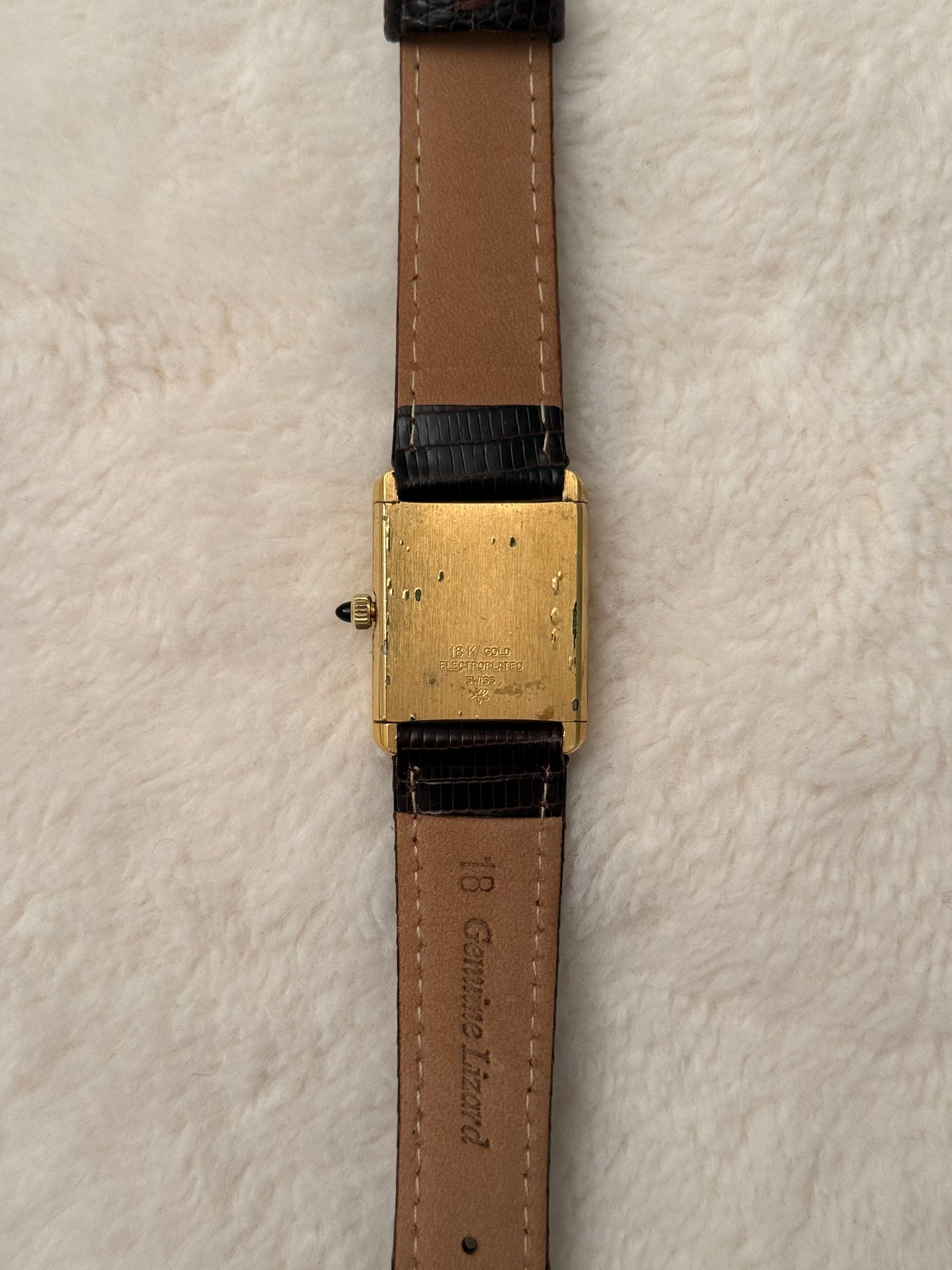 vintage mathey-tissot tank leather watch