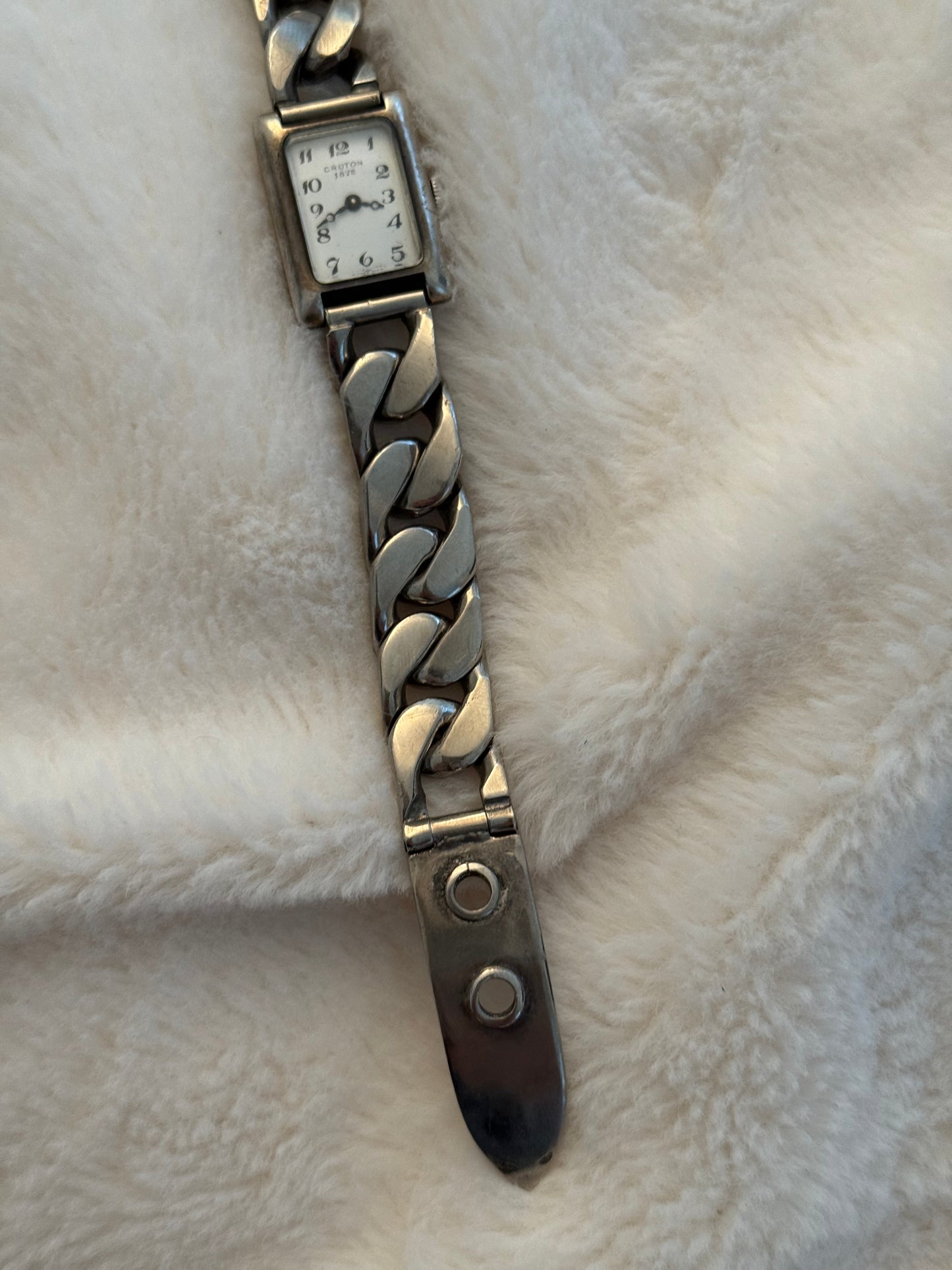 vintage solid silver croton watch