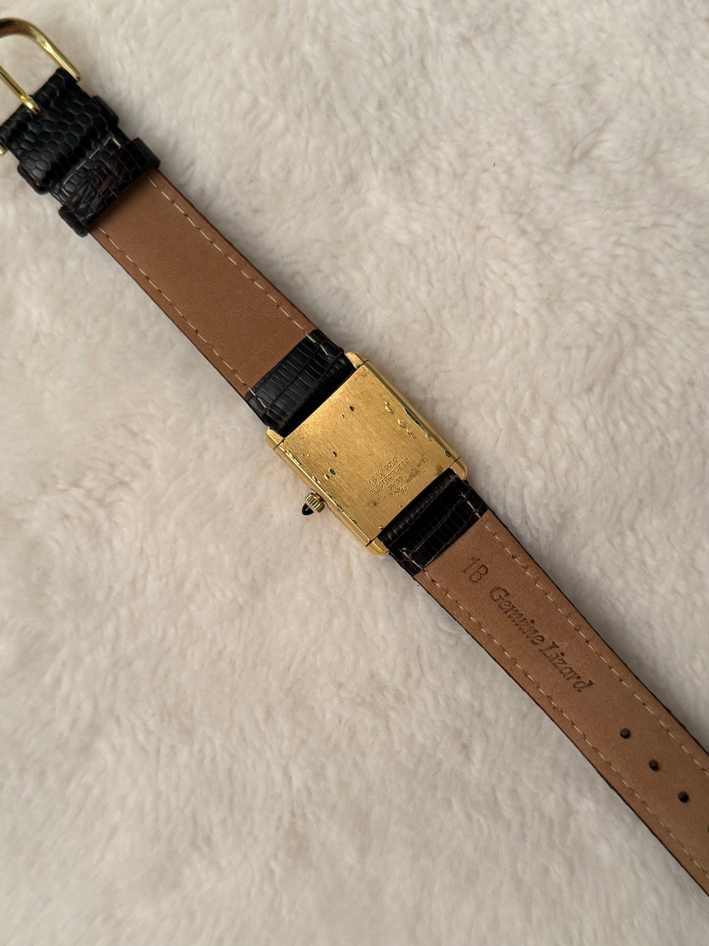 vintage mathey-tissot tank leather watch