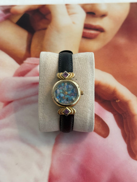 vintage opal leather watch