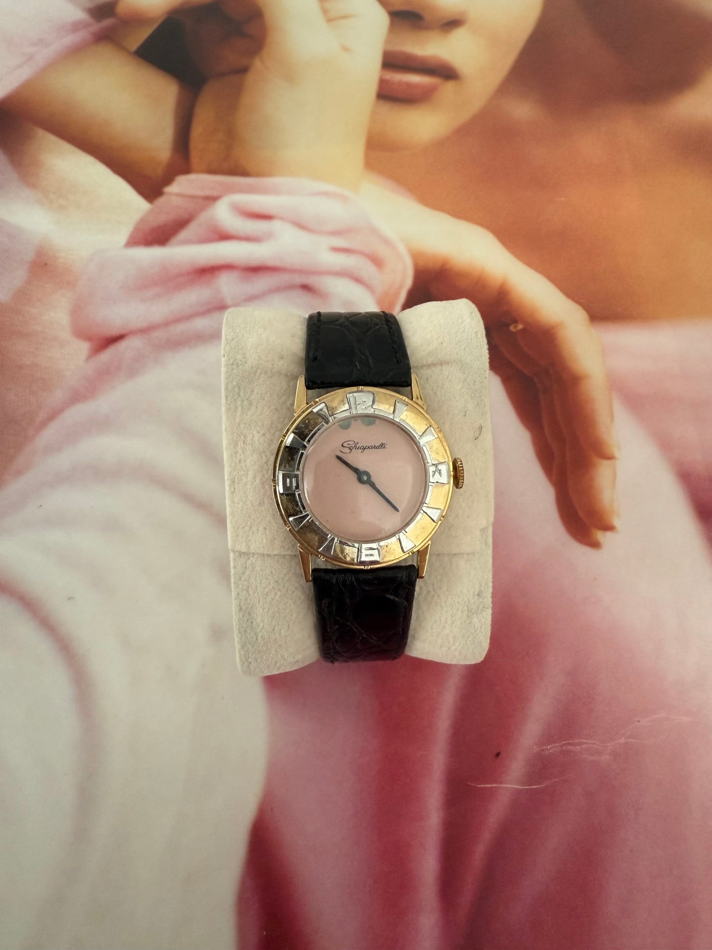 vintage Schiaparelli leather watch