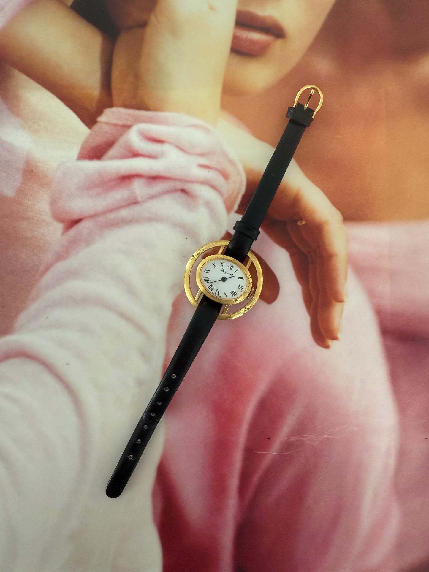 vintage Schiaparelli leather watch