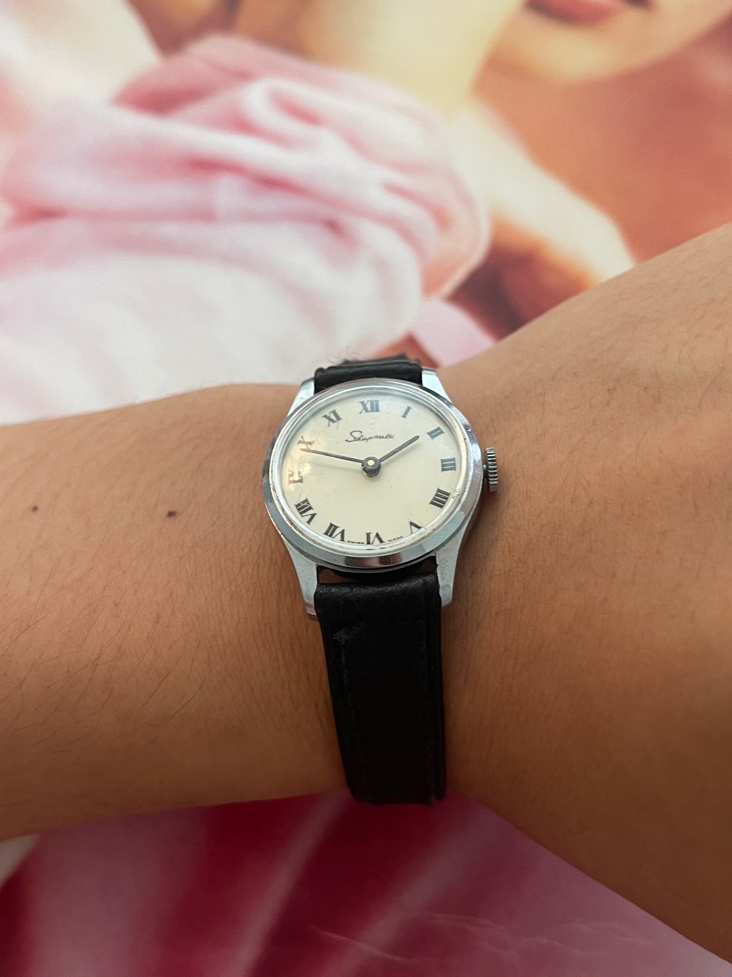 vintage Schiaparelli leather watch