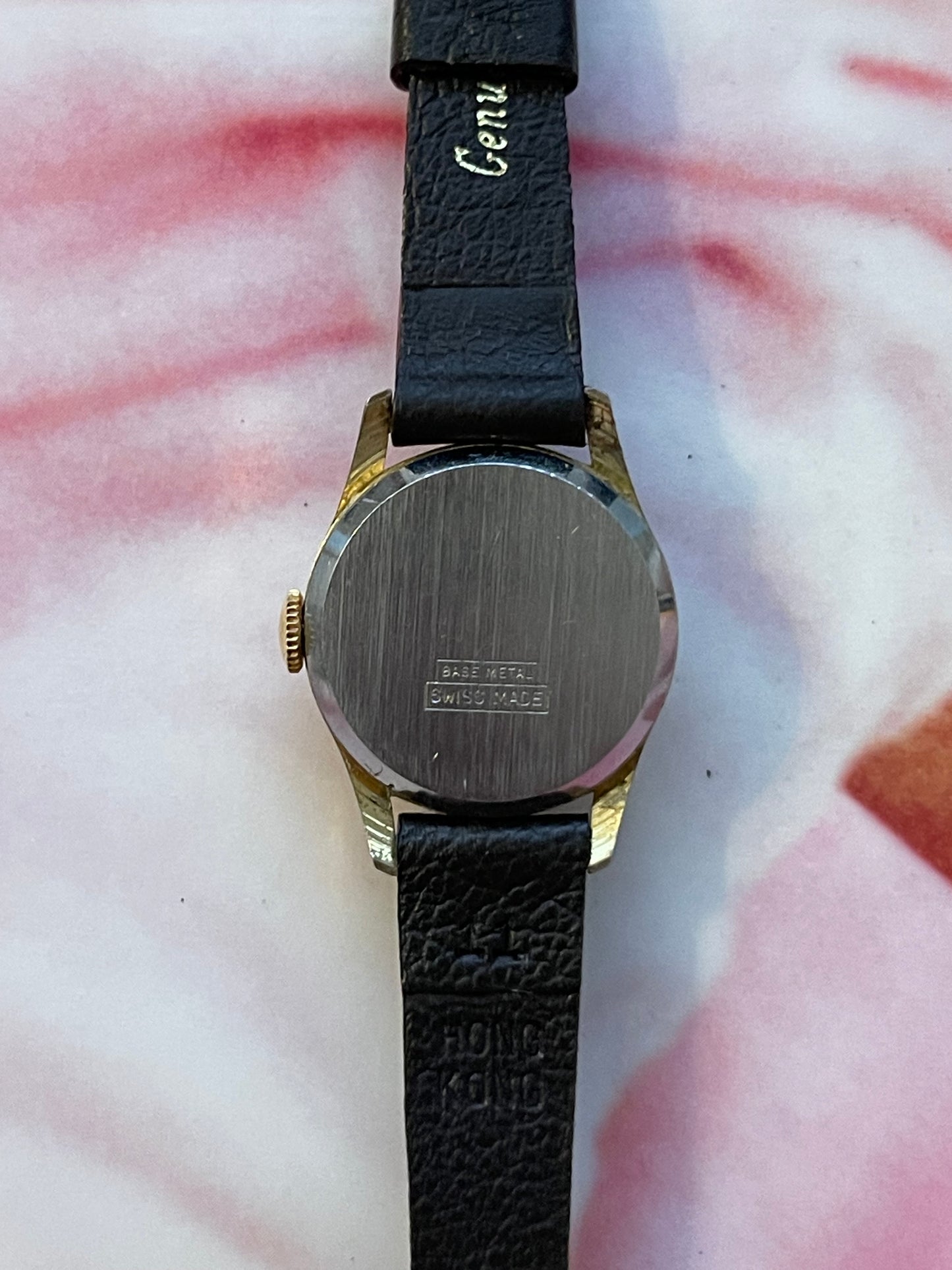 vintage Schiaparelli leather watch