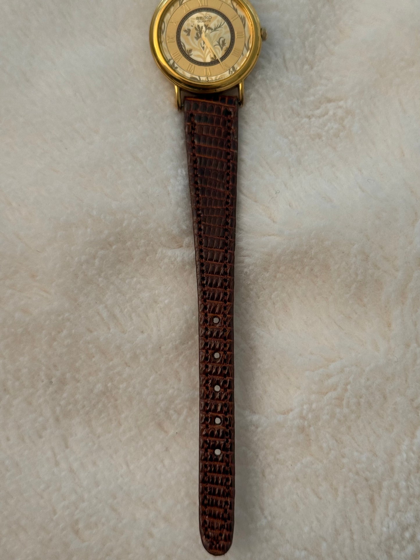 vintage seiko leather watch