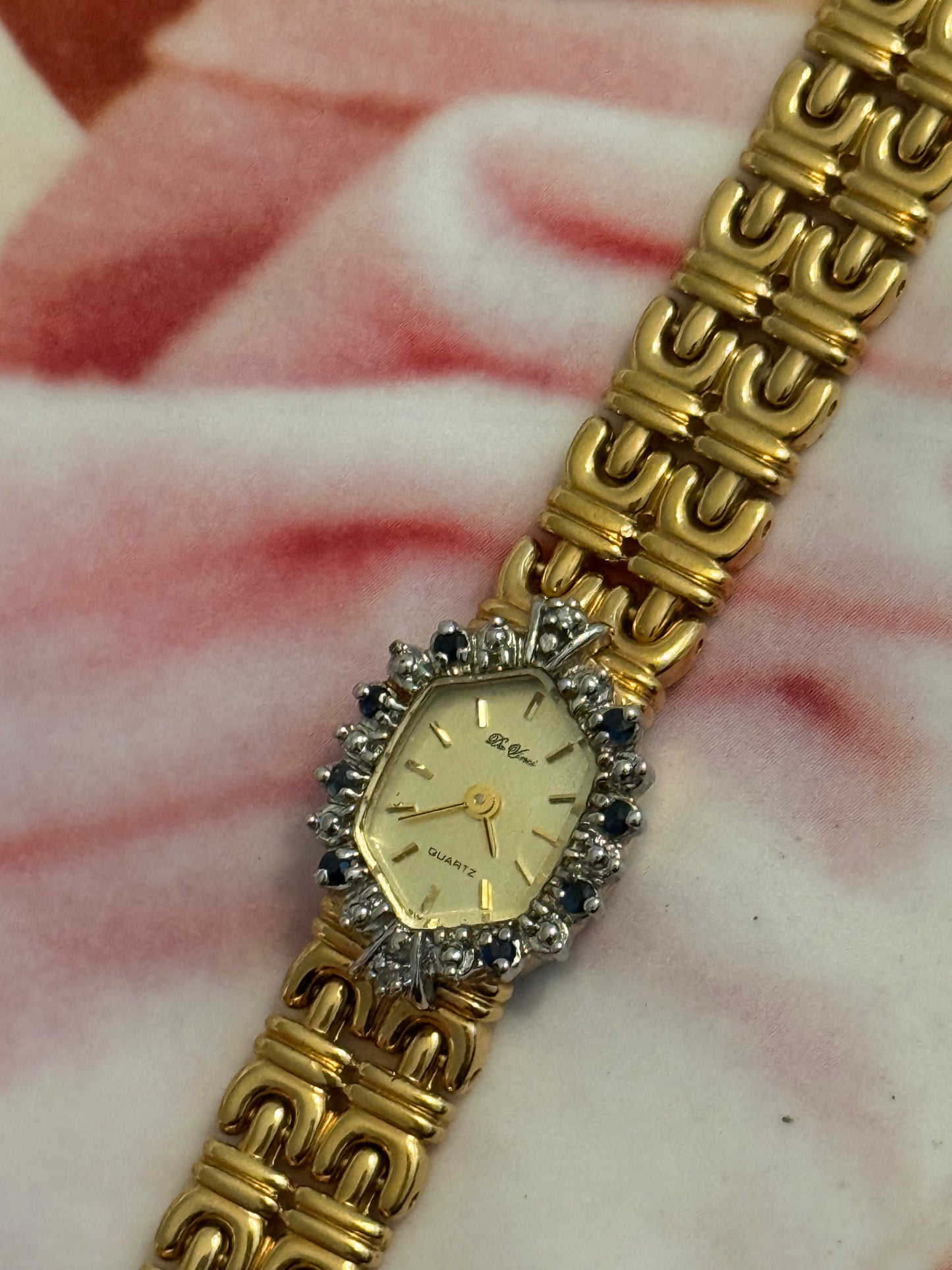 vintage da vinci gold gem watch