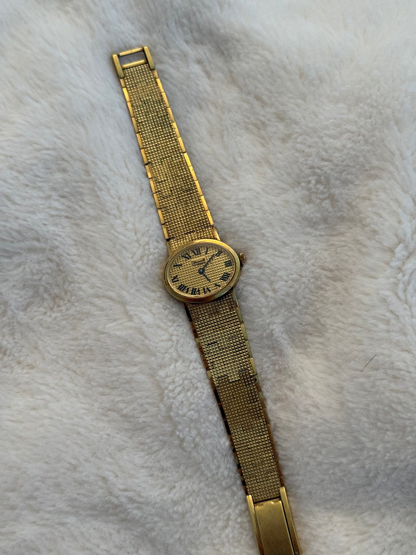 vintage Schiaparelli gold hobnail watch