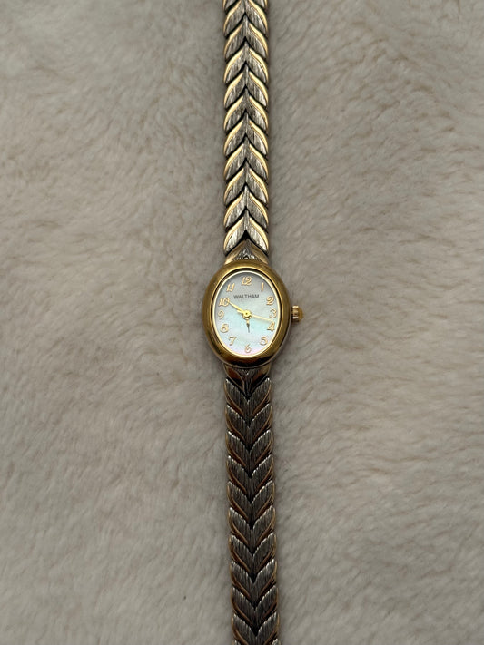 vintage waltham two tone watch