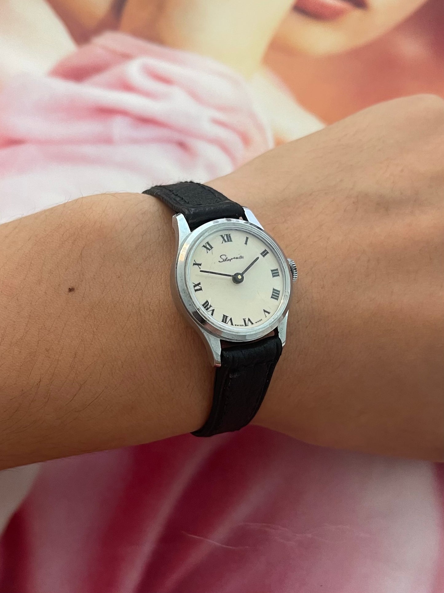 vintage Schiaparelli leather watch