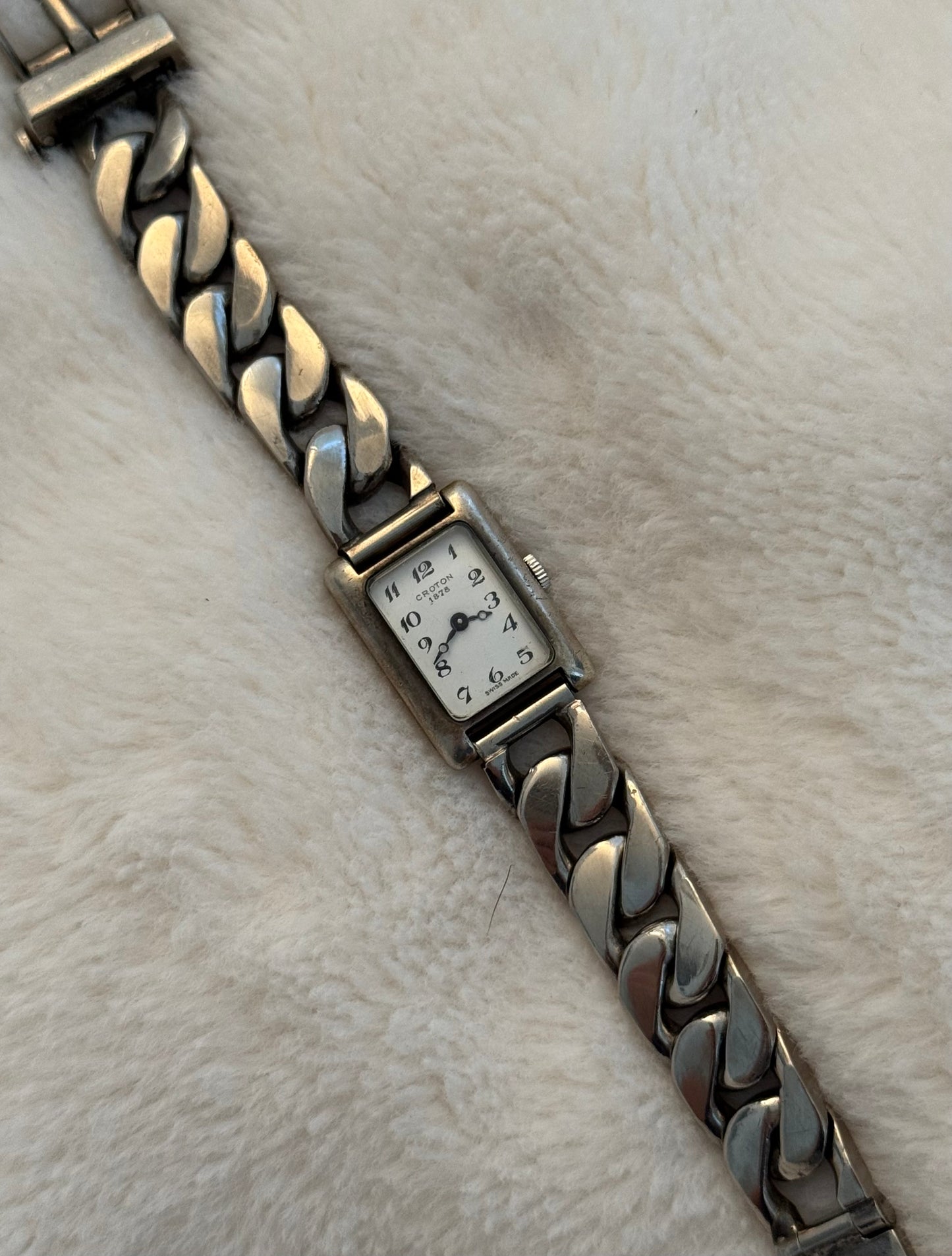 vintage solid silver croton watch