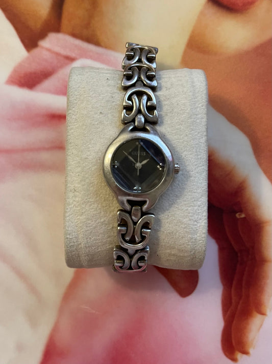 vintage guess silver watch