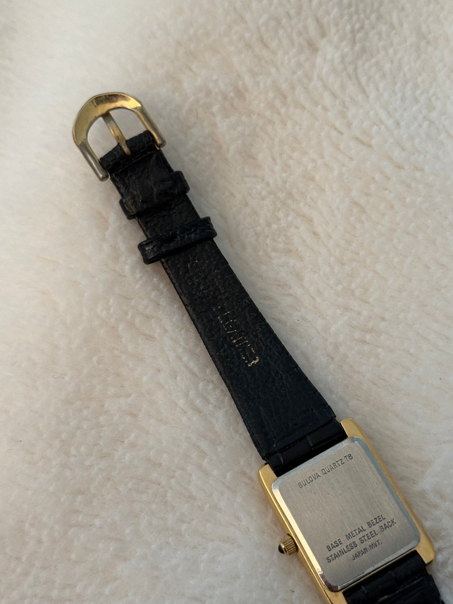 vintage caravelle tank leather watch