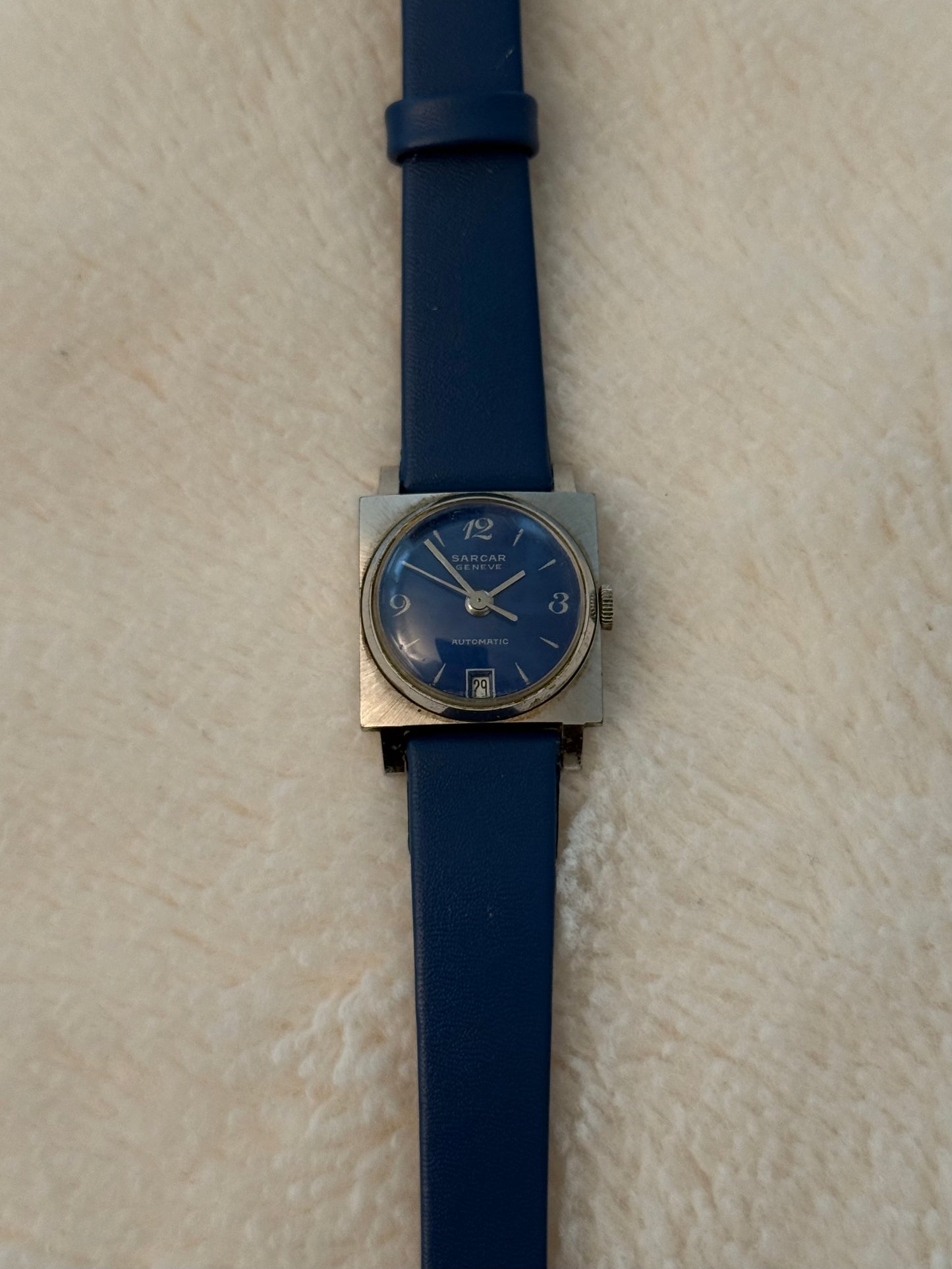 vintage sarcar geneve leather watch