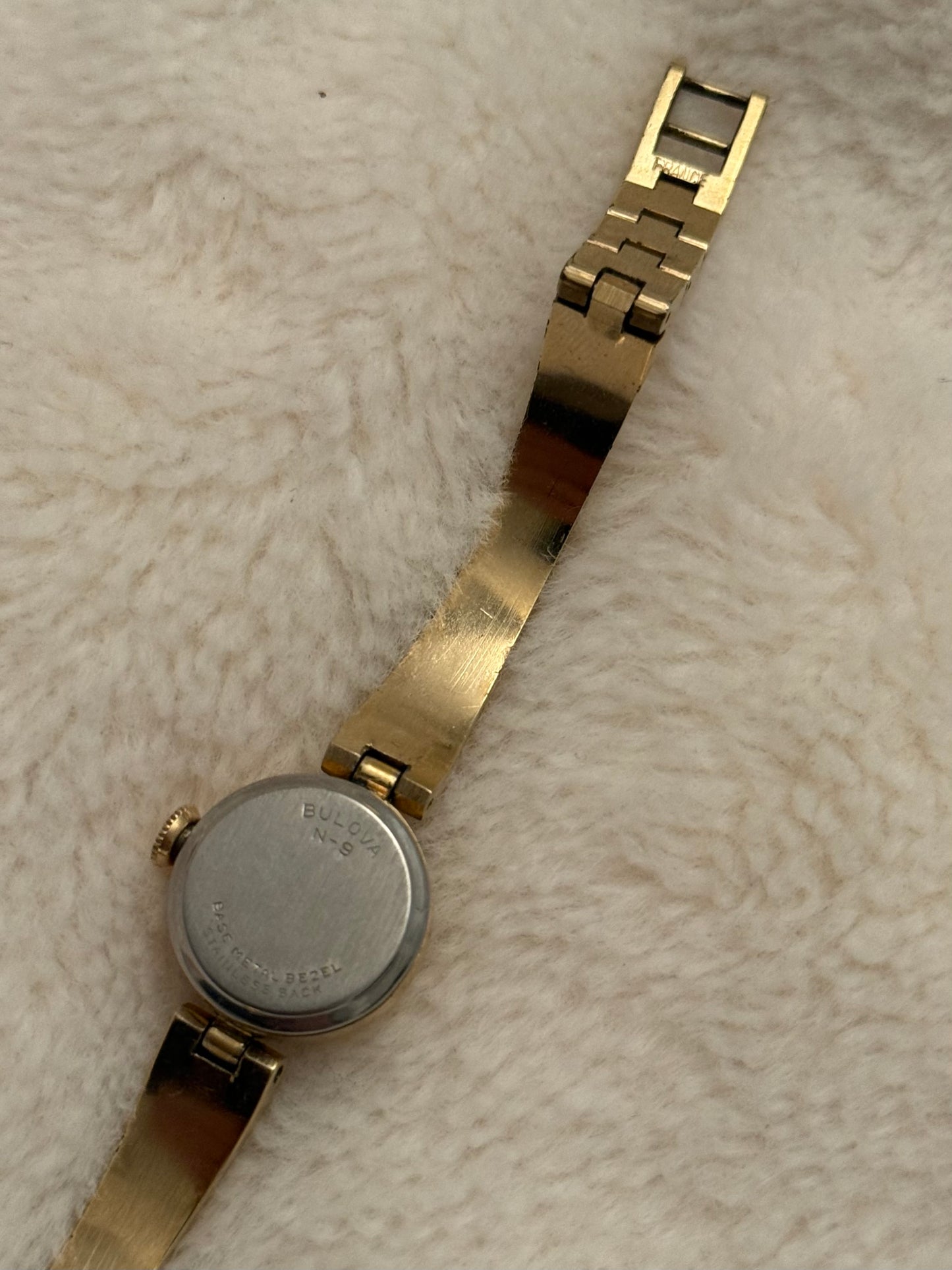 vintage 1979 dainty bulova gold watch