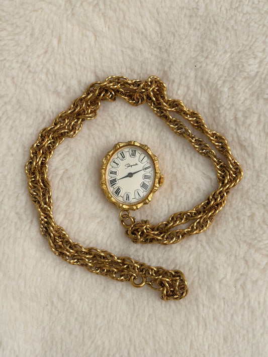 vintage Schiaparelli bamboo pendant watch