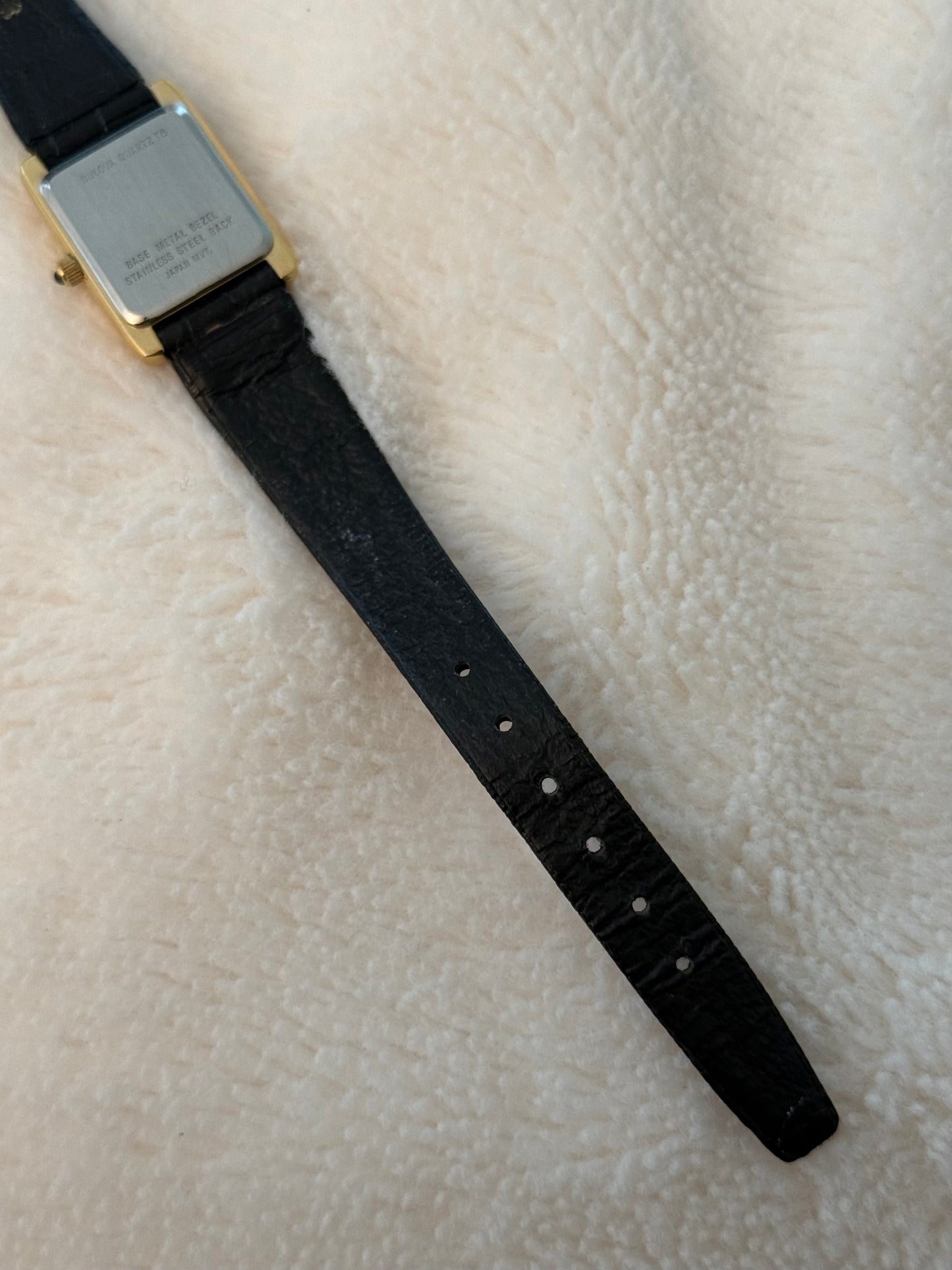 vintage caravelle tank leather watch
