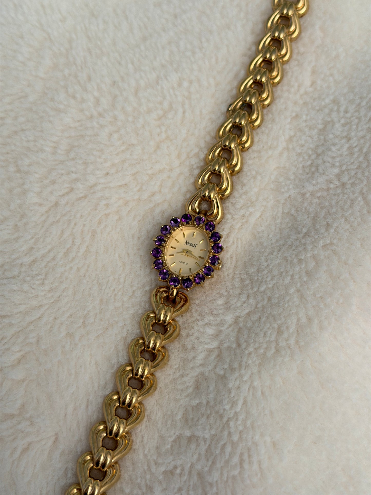 vintage nicolet amethyst watch