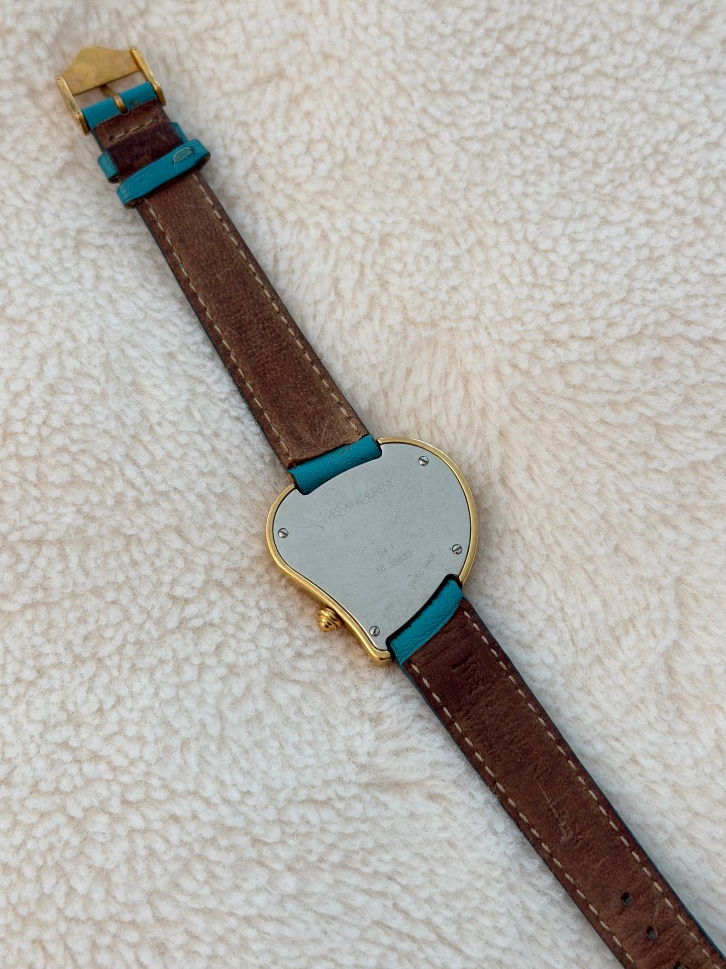 vintage 90's ysl gold heart watch