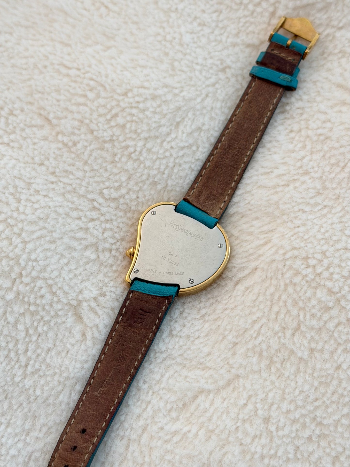 vintage 90's ysl gold heart watch