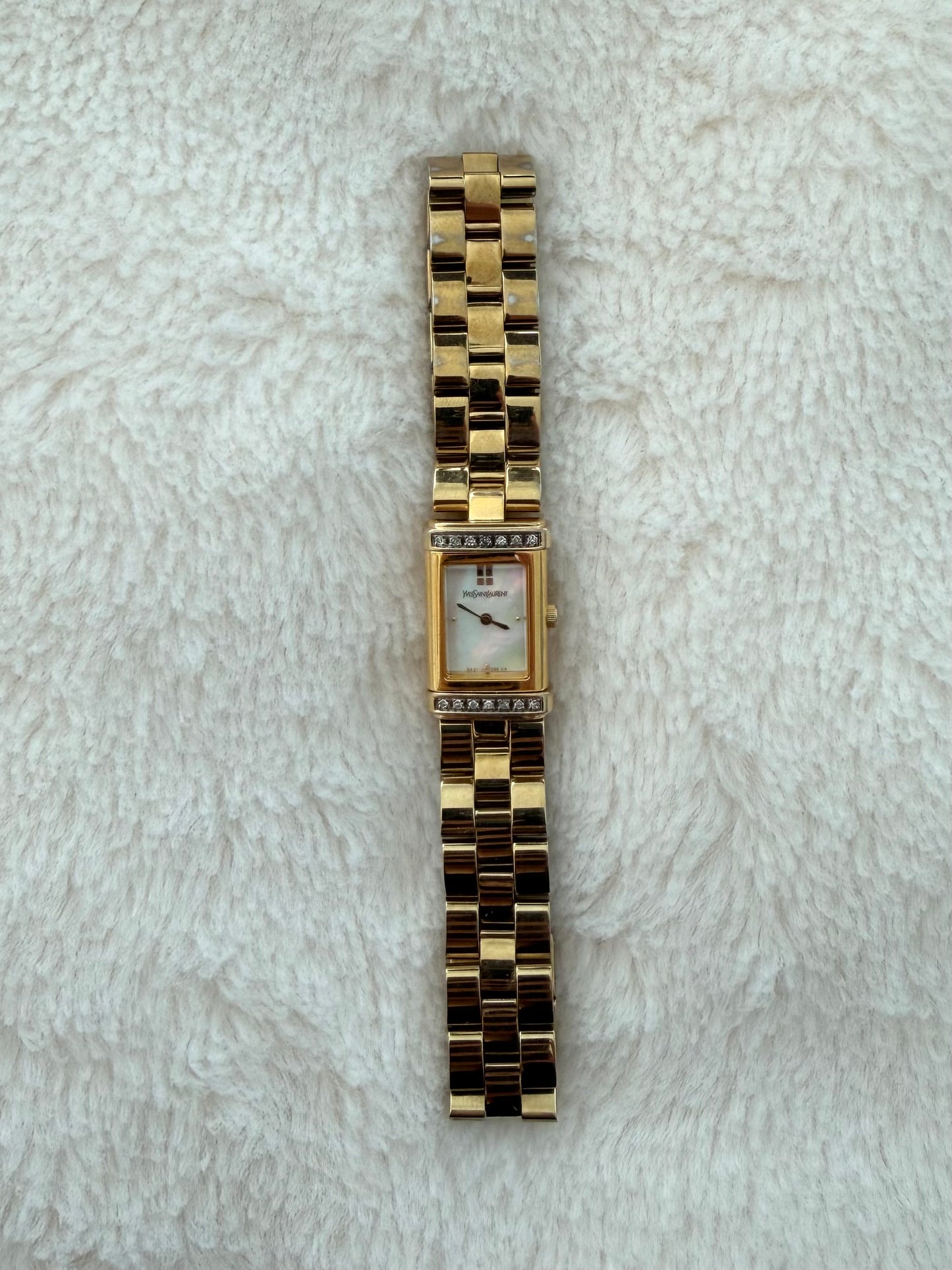 vintage 90's yves saint laurent pearl dial "reverso"