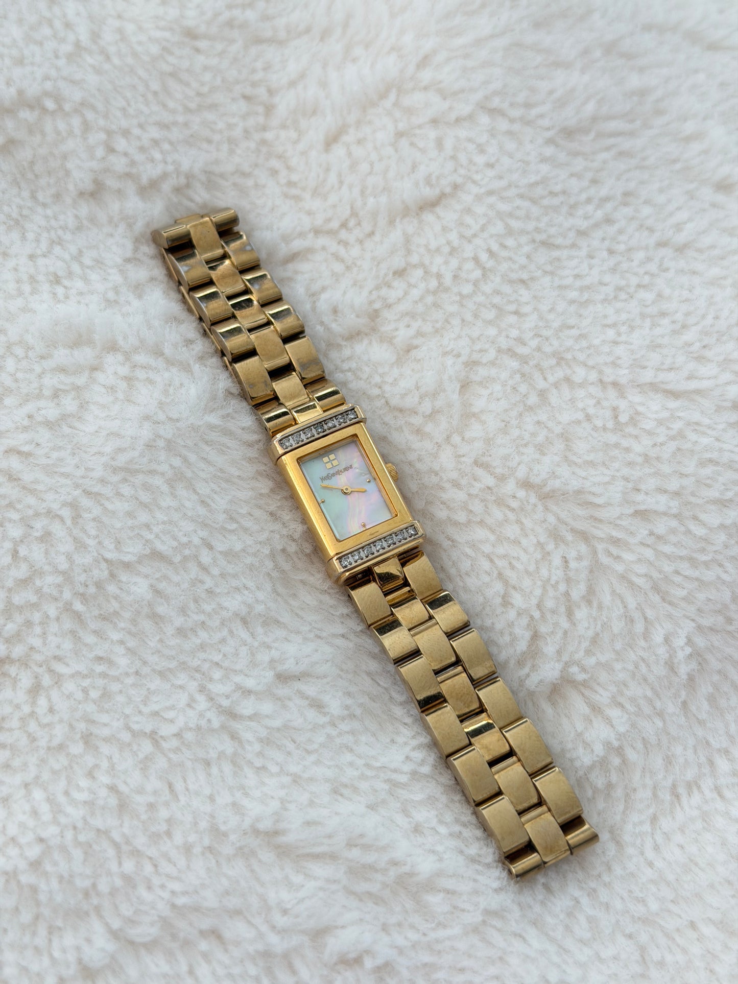 vintage 90's yves saint laurent pearl dial "reverso"