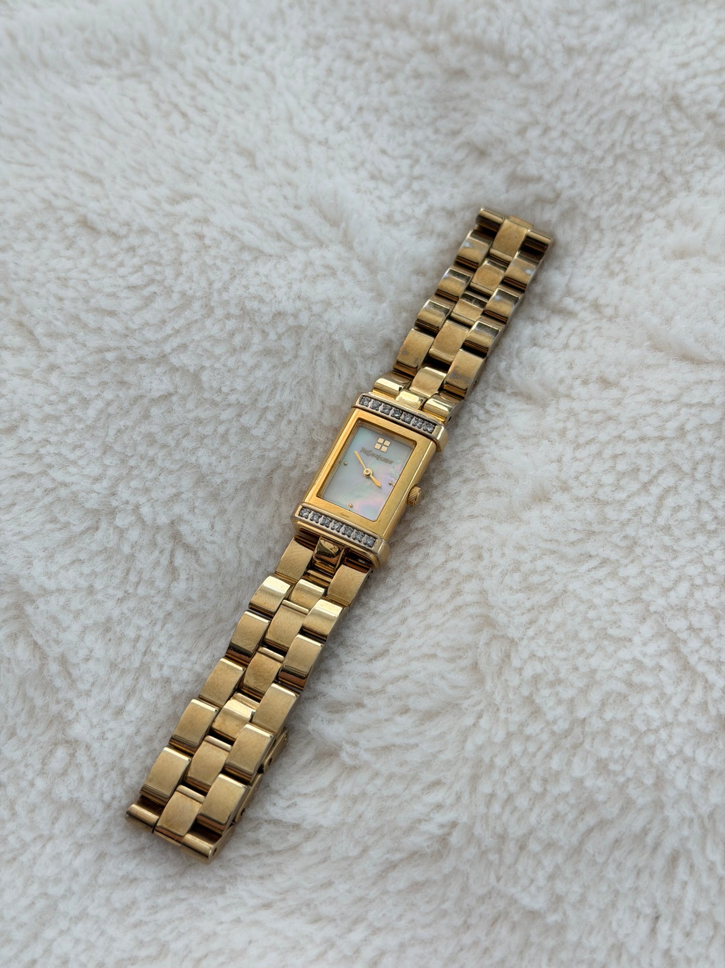 vintage 90's yves saint laurent pearl dial "reverso"