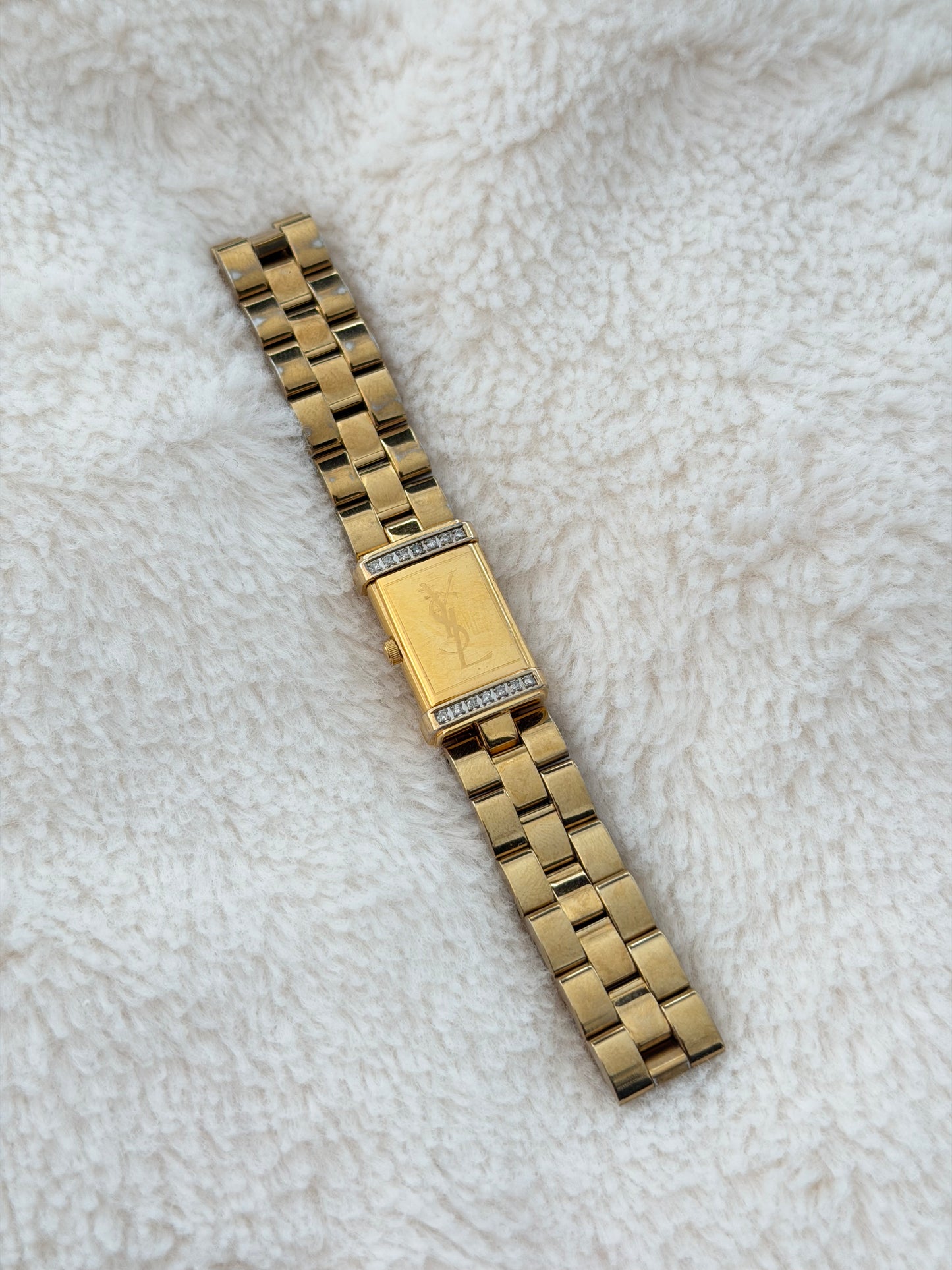 vintage 90's yves saint laurent pearl dial "reverso"