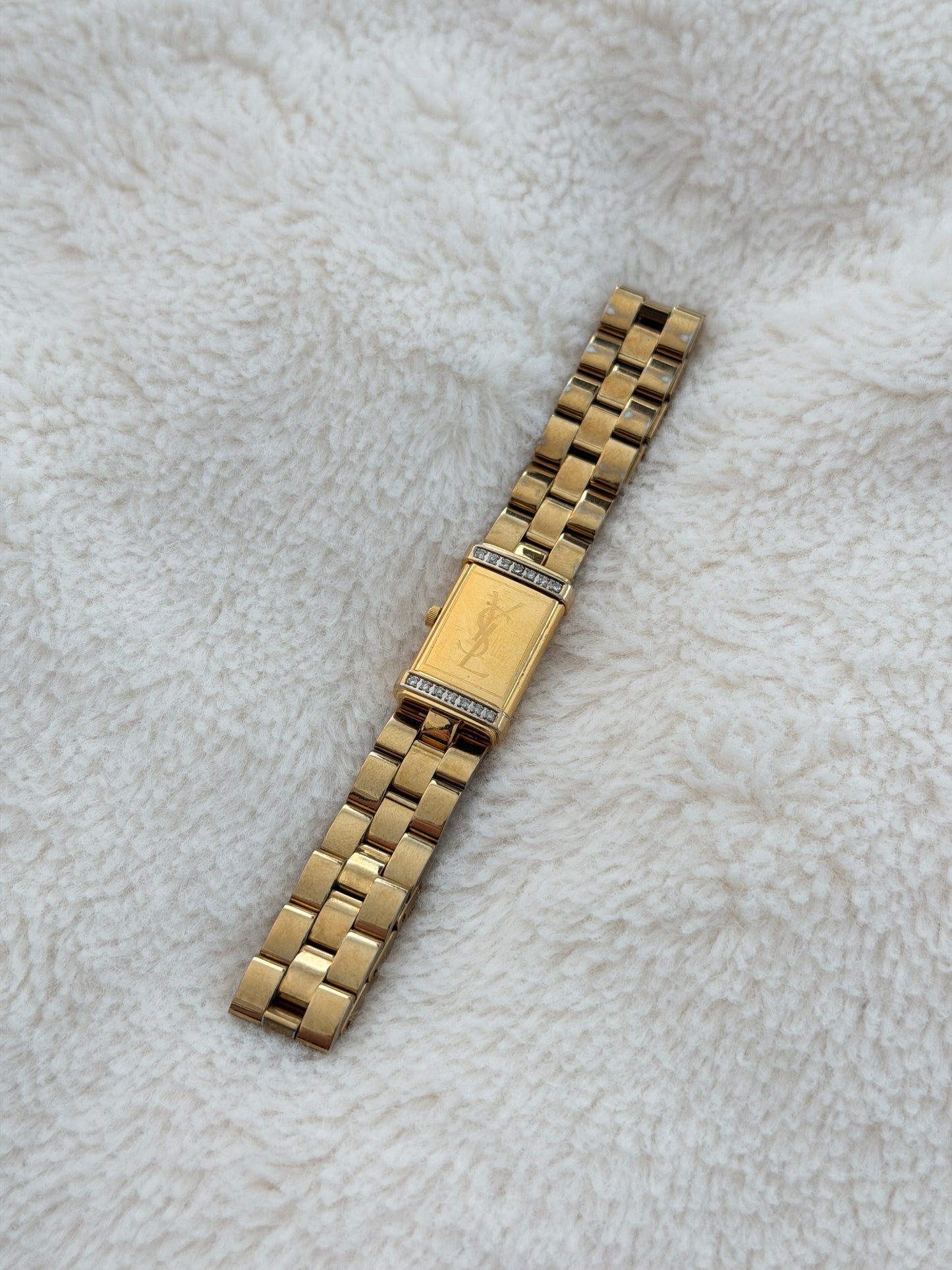 vintage 90's yves saint laurent pearl dial "reverso"