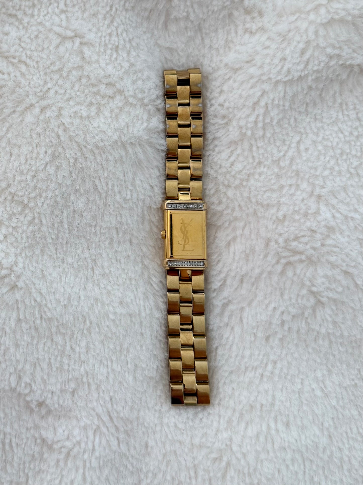 vintage 90's yves saint laurent pearl dial "reverso"