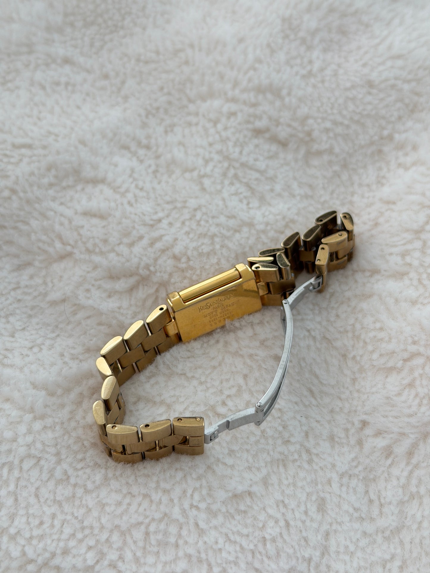 vintage 90's yves saint laurent pearl dial "reverso"